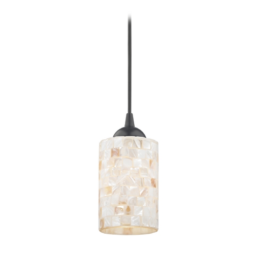 mosaic mini pendant light with cylinder glass in black finish 582