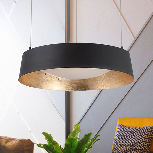 Gilt 18-Inch LED Pendant in Gold Leaf & Bronze by Modern Forms