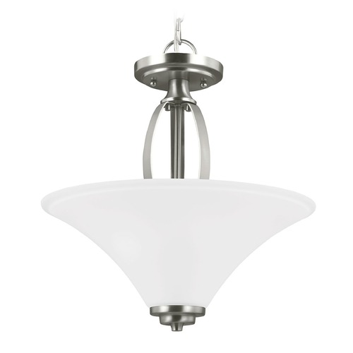 Generation Lighting Metcalf Convertible Pendant in Brushed Nickel by Generation Lighting 7713202-962