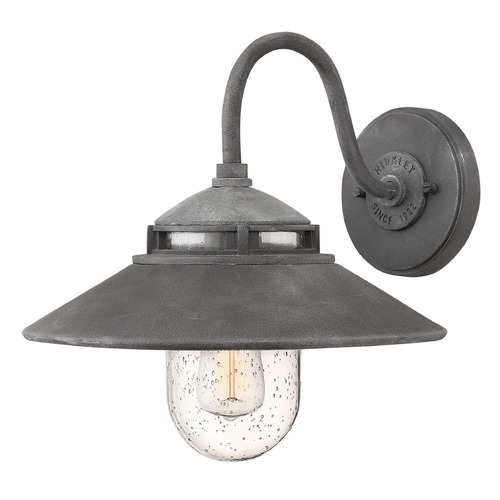 Atwell 11.75-Inch Outdoor Wall Light in Aged Zinc by Hinkley Lighting