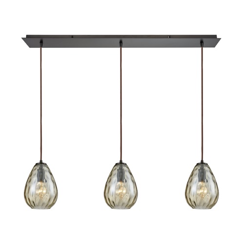 Elk Lighting Lagoon Oil Rubbed Bronze Multi-Light Pendant with Oval Shade 10780/3LP