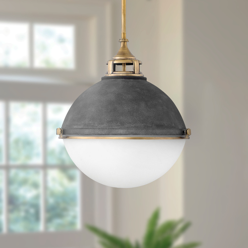 Hinkley Fletcher Mid-Century Modern Pendant in Zinc by Hinkley Lighting 4835DZ