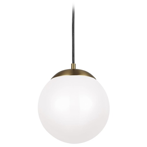 Leo 10-Inch Medium LED Pendant in Satin Brass 3000K by Visual Comfort Studio