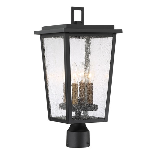 Cantebury Burnt Gold & Sand Black Candle Sleeves Post Light by Minka Lavery