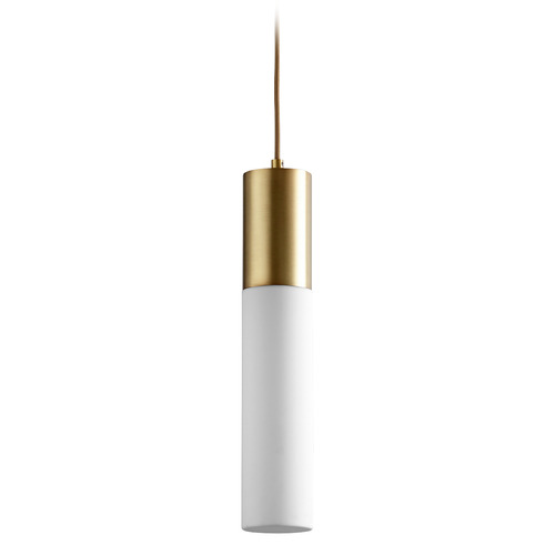 Magnum Acrylic LED Pendant in Aged Brass by Oxygen Lighting