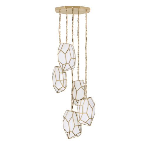 Heera 5-Light Multi Drop Chandelier in Brass by Eurofase Lighting