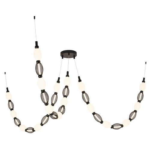 Matteo Lighting Tentacles Black LED Pendant Light with Oblong Shade