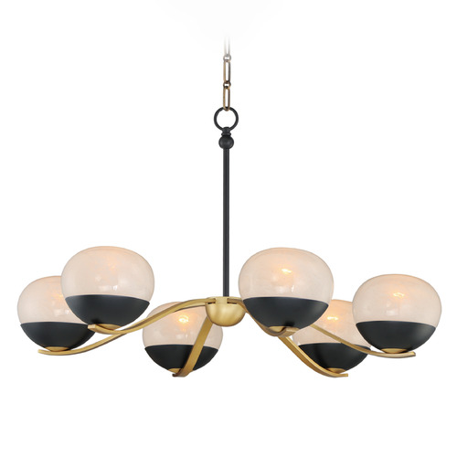 Maxim Lighting Maxim Lighting Lucerne Black and Natural Aged Brass Chandelier 24646MRBKNAB