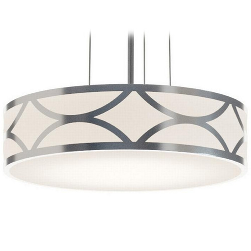 Afx Lighting Lake Painted Nickel Pendant Light with Drum Shade