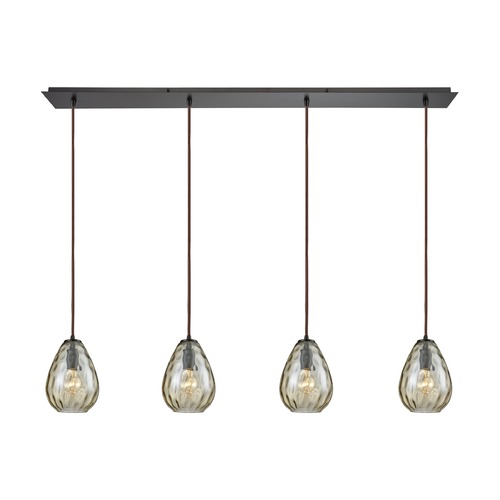 Elk Lighting Lagoon Oil Rubbed Bronze Multi-Light Pendant with Oval Shade 10780/4LP