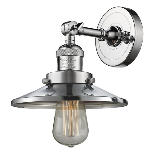 Railroad Polished Chrome Sconce by Innovations Lighting