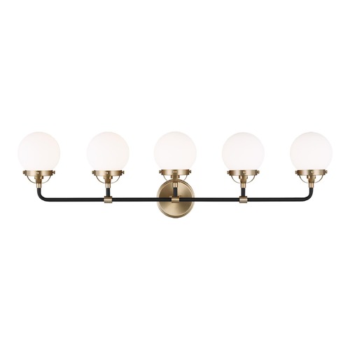 Visual Comfort Studio Collection Cafe 5-Light Satin Brass & Midnight Black Bath Light by Visual Comfort Studio 4487905-848