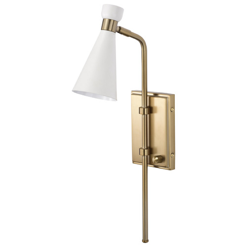 Nuvo Lighting Prospect Wall Sconce in Burnished Brass & White by Nuvo Lighting 60-7396