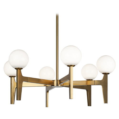 Scriben Aged Gold Brass LED Chandelier by Matteo Lighting