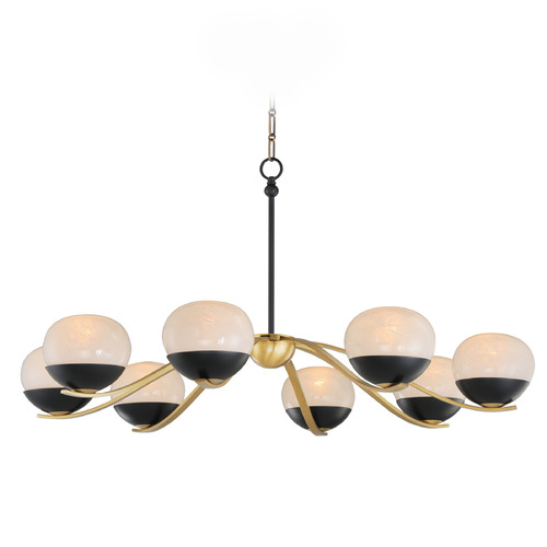 Maxim Lighting Maxim Lighting Lucerne Black and Natural Aged Brass Chandelier 24648MRBKNAB