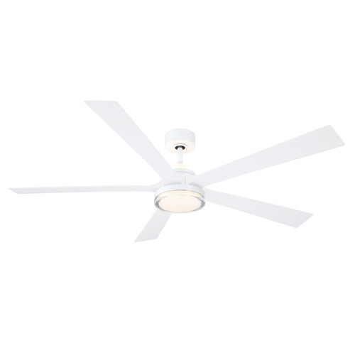 Fanimation Fans Torchaire 64 Matte White LED Ceiling Fan with Light