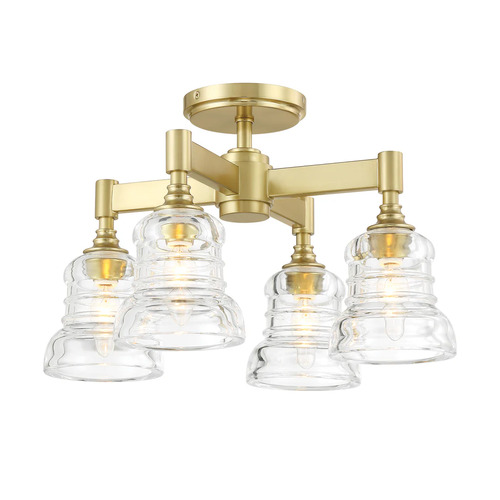 Gregory 4-Light Semi-Flush Mount in Aged Brass by Crystorama Lighting