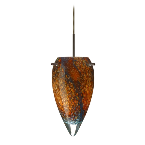 Modern Pendant Light Multi-Color Glass Bronze by Besa Lighting