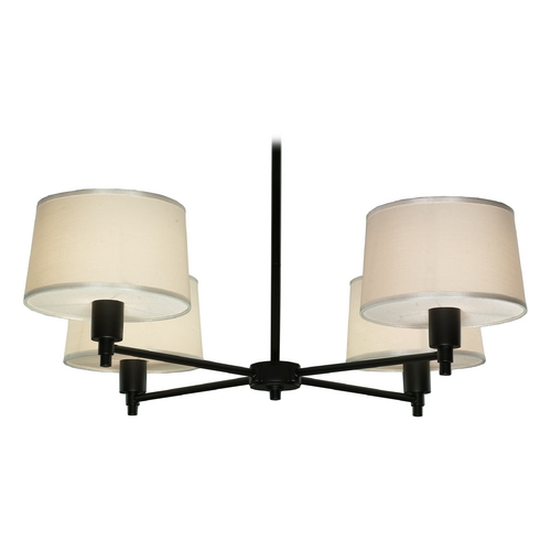 Real Simple 4-Light Chandelier in Matte Black Powder by Robert Abbey