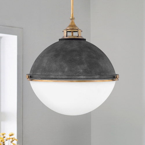Fletcher Mid-Century Modern Pendant in Zinc by Hinkley Lighting