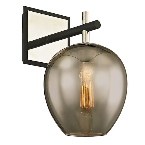 Troy Lighting Troy Lighting Iliad Carbide Black with Polished Nickel Sconce B6211