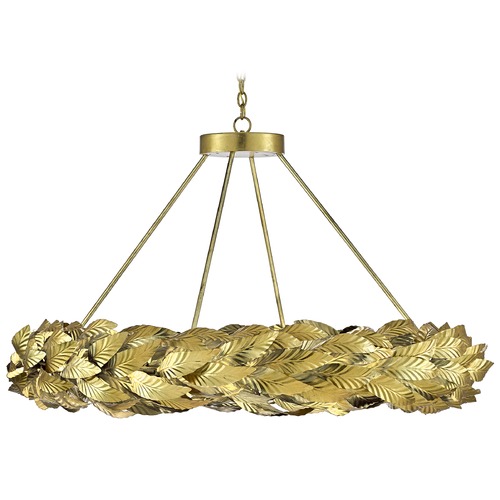 Currey and Company Lighting Apollo Halogen Chandelier in Gold Leaf/Painted Gold by Currey & Co 9000-0515