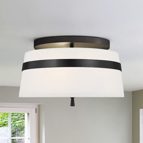 Alexa Hampton Cordtlandt 14-Inch Aged Iron Semi-Flush Mount by Visual Comfort Studio