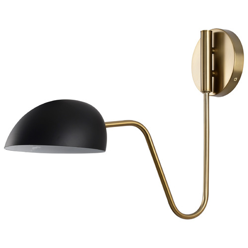 Trilby Wall Sconce in Burnished Brass & Matte Black by Nuvo Lighting