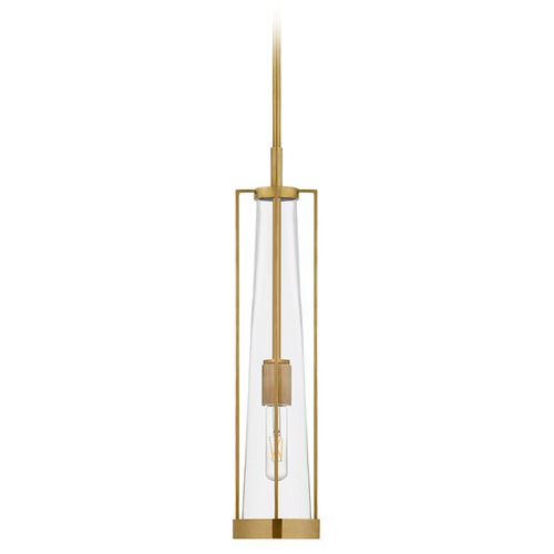 Visual Comfort Signature Collection Thomas OBrien Calix Tall Pendant in Antique Brass by Visual Comfort Signature TOB5276HABCG