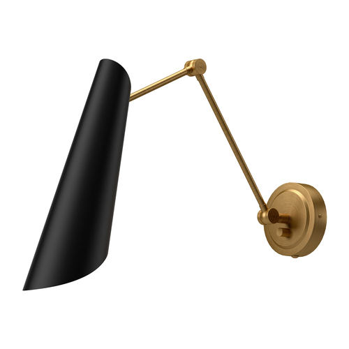 Alora Lighting Alora Lighting Gabriel Aged Gold & Matte Black Swing Arm Lamp WV572325MBAG