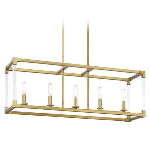 Oro District 5-Light Linear Light in Soft Brass by Minka Lavery