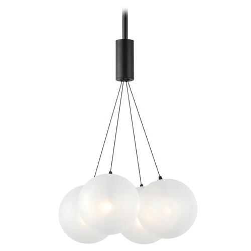 ET2 Lighting Et2 Burst Black LED Multi-Light Pendant with Globe Shade E25084-54BK