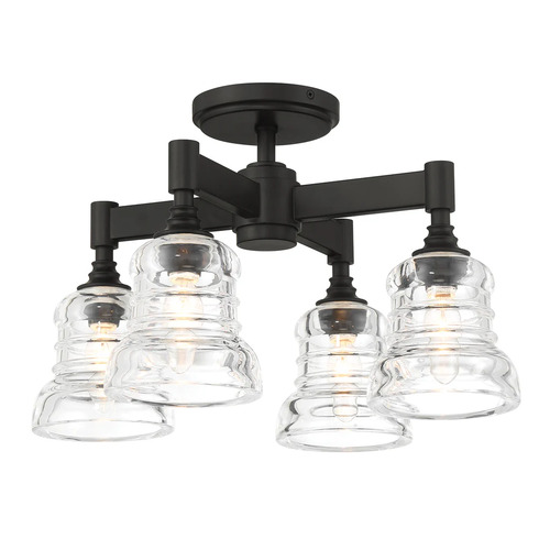 Gregory 4-Light Semi-Flush Mount in Matte Black by Crystorama Lighting