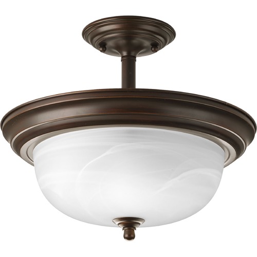 Progress Lighting 13.25-Inch Dome Semi-Flush Mount in Antique Bronze by Progress Lighting P3927-20