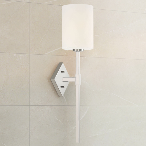 Destin 25-Inch High Wall Sconce in Polished Nickel by Savoy House