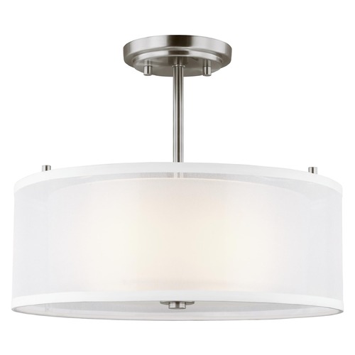 Elmwood Park Brushed Nickel Semi-Flush Mount by Generation Lighting