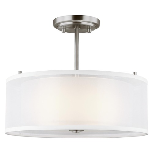 Generation Lighting Elmwood Park Brushed Nickel Semi-Flush Mount by Generation Lighting 7737302-962