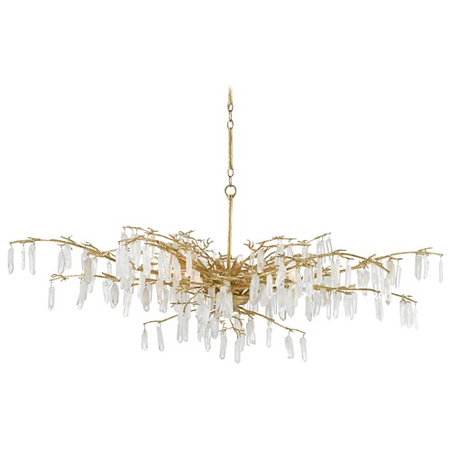 Currey and Company Lighting Forest Rock Crystal Chandelier in Lucerne Gold by Currey & Company 9000-0438