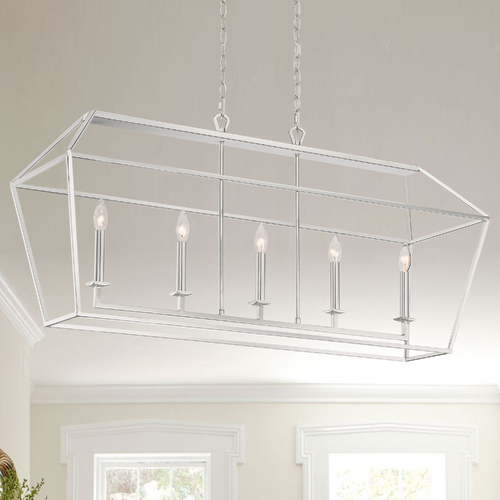Aviary Polished Nickel 5-Light Chandelier by Quoizel Lighting