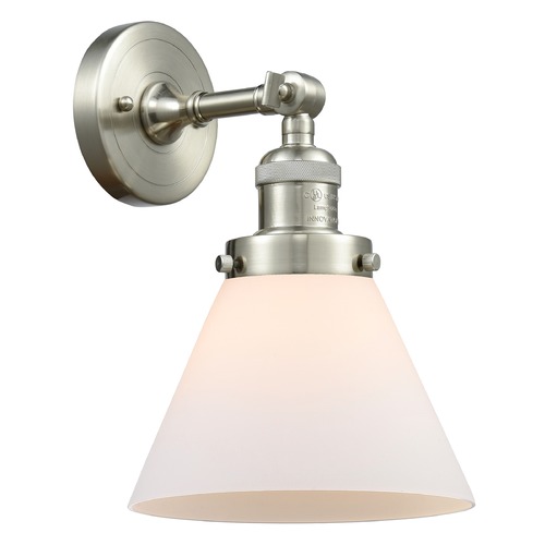 Innovations Lighting Innovations Lighting Large Cone Brushed Satin Nickel Sconce 203-SN-G41