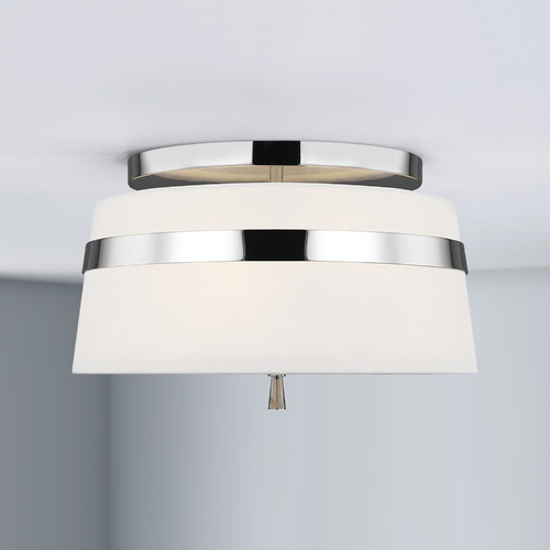 Alexa Hampton Cordtlandt 14-Inch Polished Nickel Semi-Flush Mount by Visual Comfort Studio