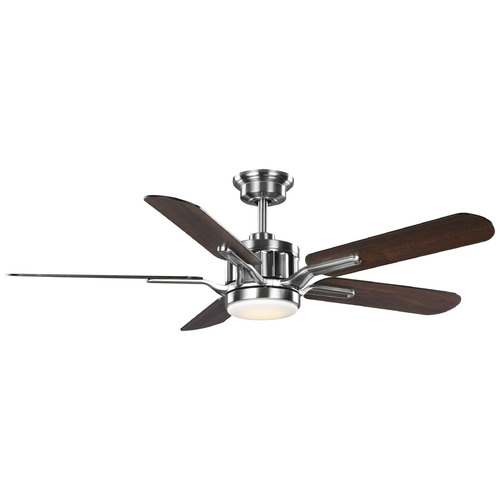 Progress Lighting Claret Brushed Nickel LED Ceiling Fan with Light