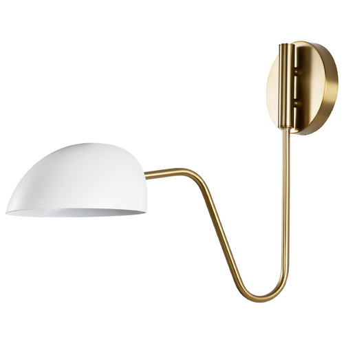 Nuvo Lighting Trilby Wall Sconce in Burnished Brass & Matte White by Nuvo Lighting 60-7392