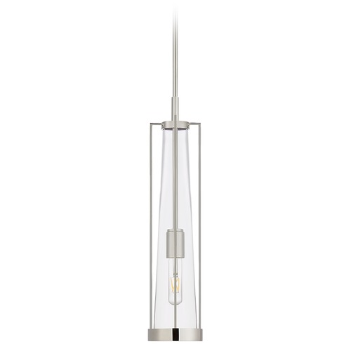 Visual Comfort Signature Collection Thomas OBrien Calix Tall Pendant in Polished Nickel by Visual Comfort Signature TOB5276PNCG