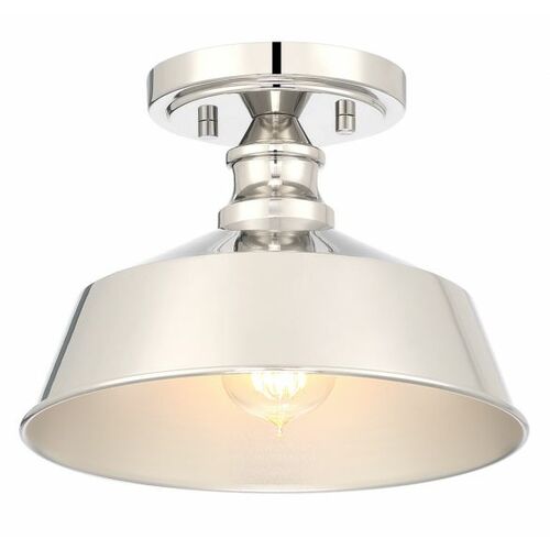 10-Inch Semi-Flush Mount in Polished Nickel by Meridian