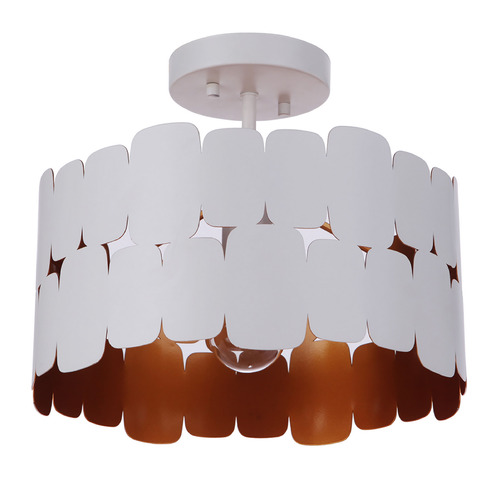 Craftmade Lighting Sabrina Matte White & Gold Luster Semi-Flush Mount by Craftmade Lighting 56651-MWWGLR