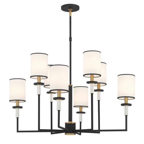 Crystorama Lighting Hatfield 8-Light Chandelier in Black & Gold by Crystorama Lighting HAT-478-BF-VG