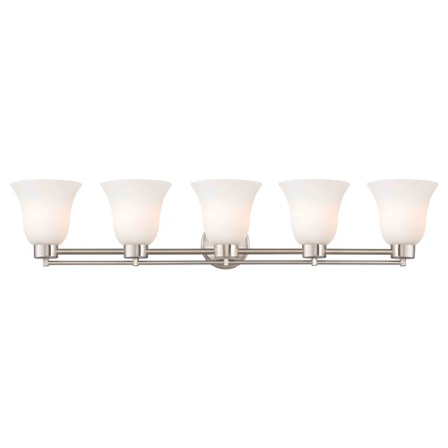 Design Classics Lighting Satin Nickel Bathroom Light 706-09 GL9222-WH