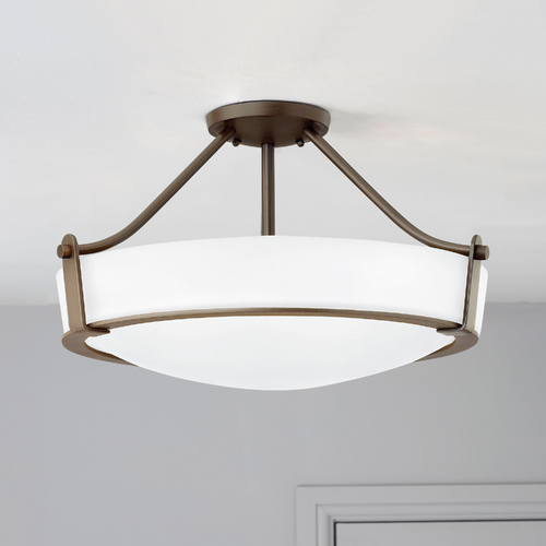 Hinkley Hathaway 20.75-Inch Olde Bronze Semi-Flush Mount by Hinkley Lighting 3221OB-WH