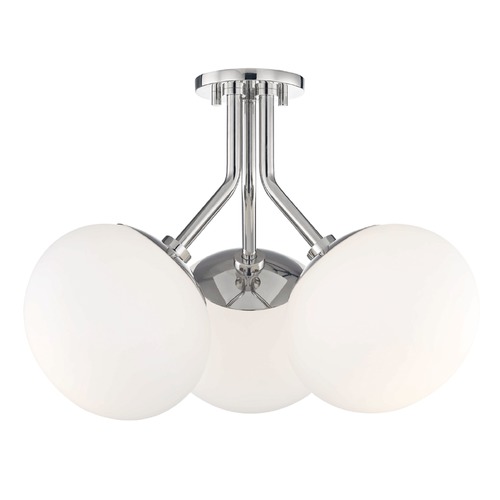 Mitzi by Hudson Valley Estee Semi-Flush Mount in Polished Nickel by Mitzi by Hudson Valley H134603-PN